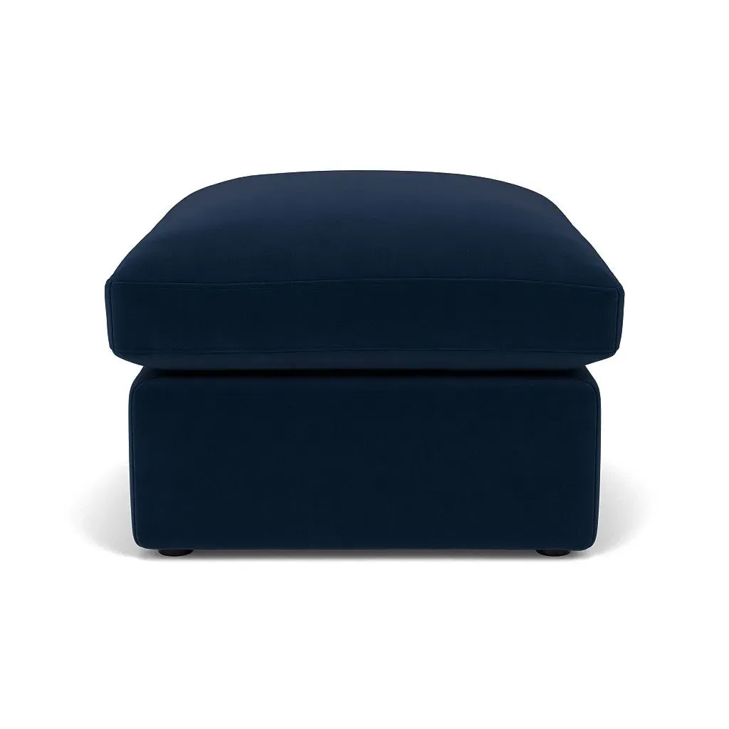 Clarke Foot Stool - Deep Blue, Matt Velvet
