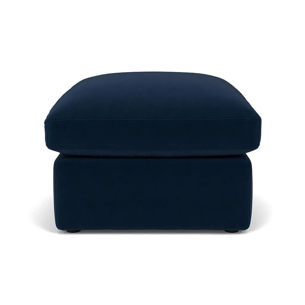 Clarke Foot Stool - Deep Blue, Matt Velvet