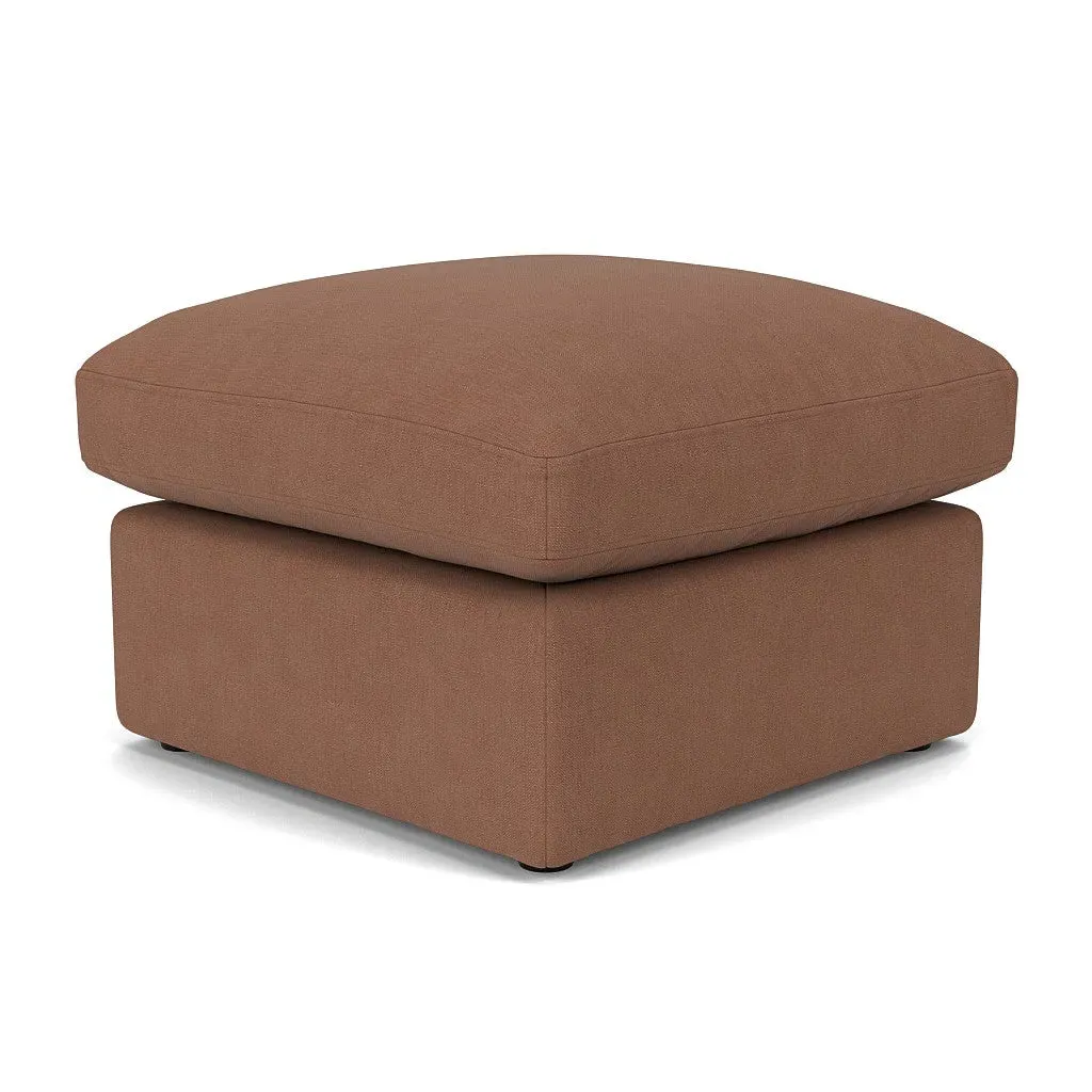 Clarke Foot Stool - Dusky Blush, House Linen Mix