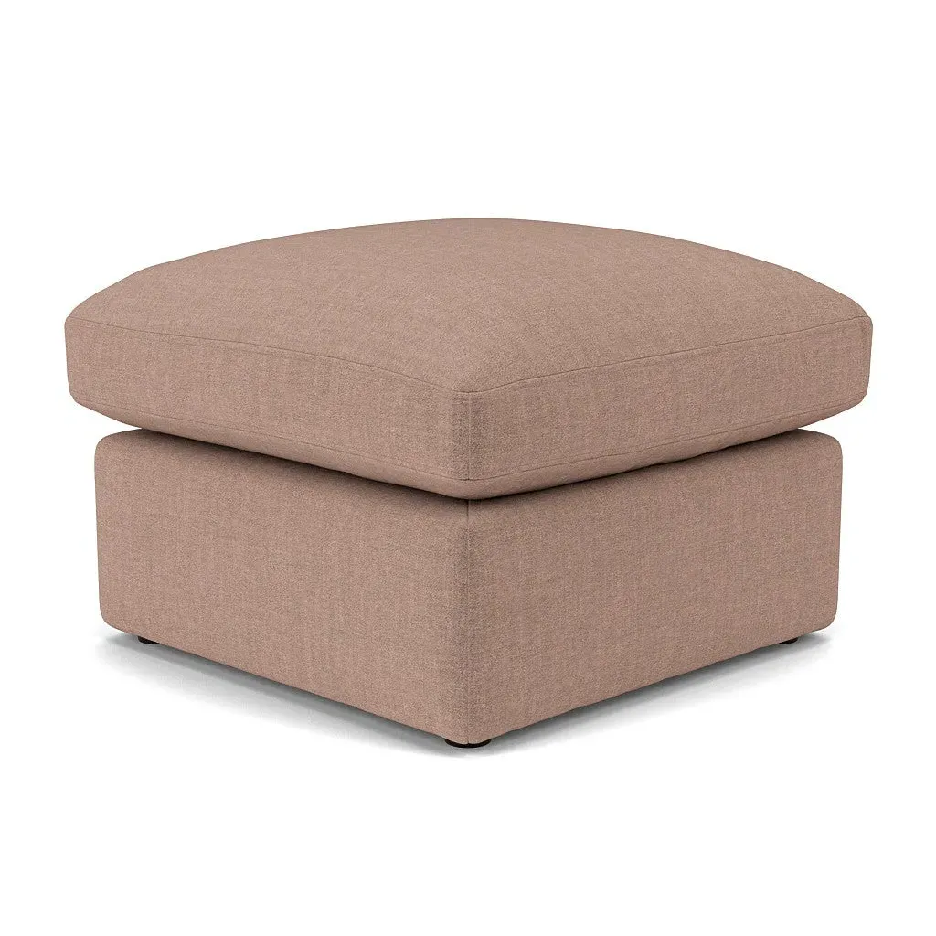 Clarke Foot Stool - Dusky Rose, Eco Chenille