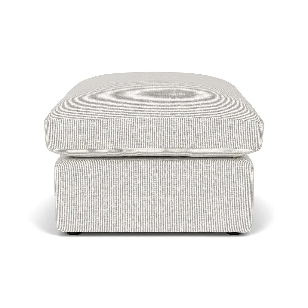 Clarke Foot Stool - Grey, Broadway Stripe
