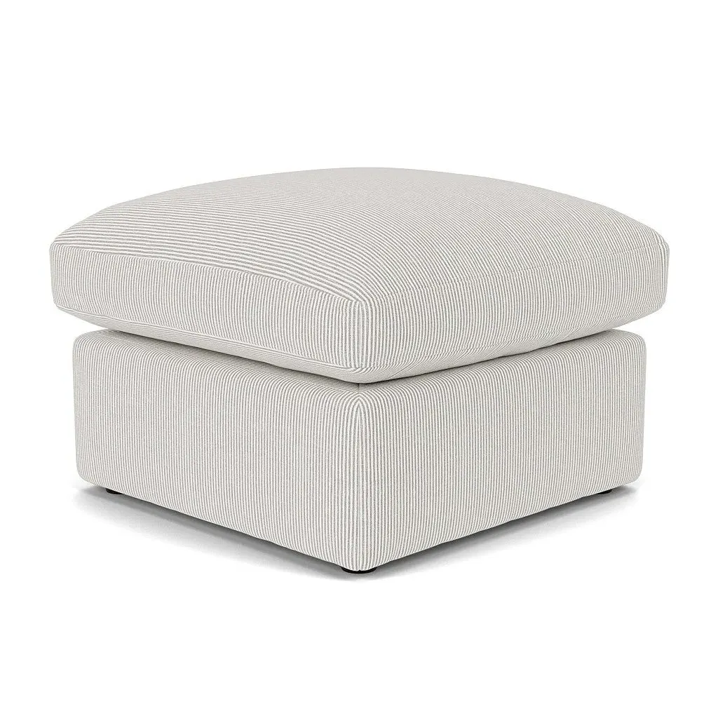 Clarke Foot Stool - Grey, Broadway Stripe