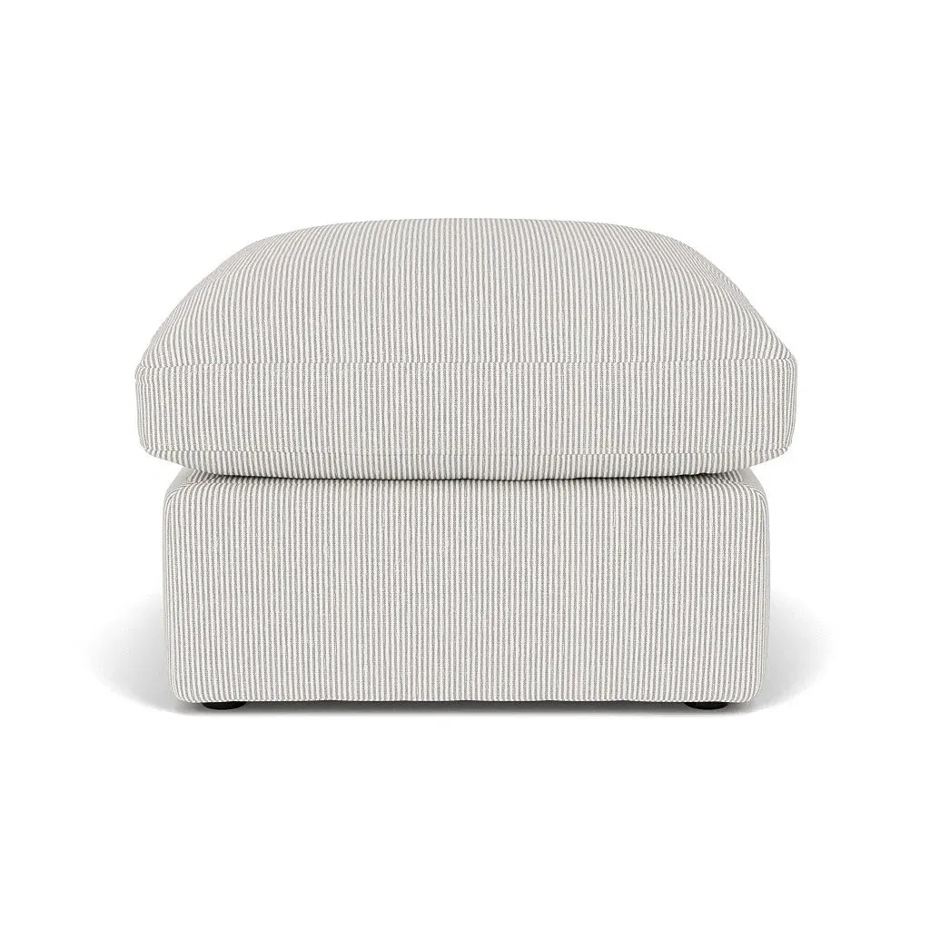 Clarke Foot Stool - Grey, Broadway Stripe