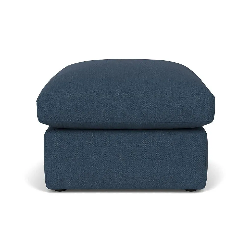 Clarke Foot Stool - Indigo, House Linen Mix image