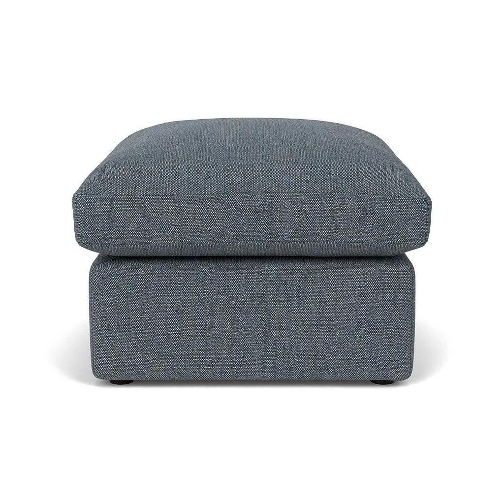 Clarke Foot Stool - Indigo, Rustic Weave