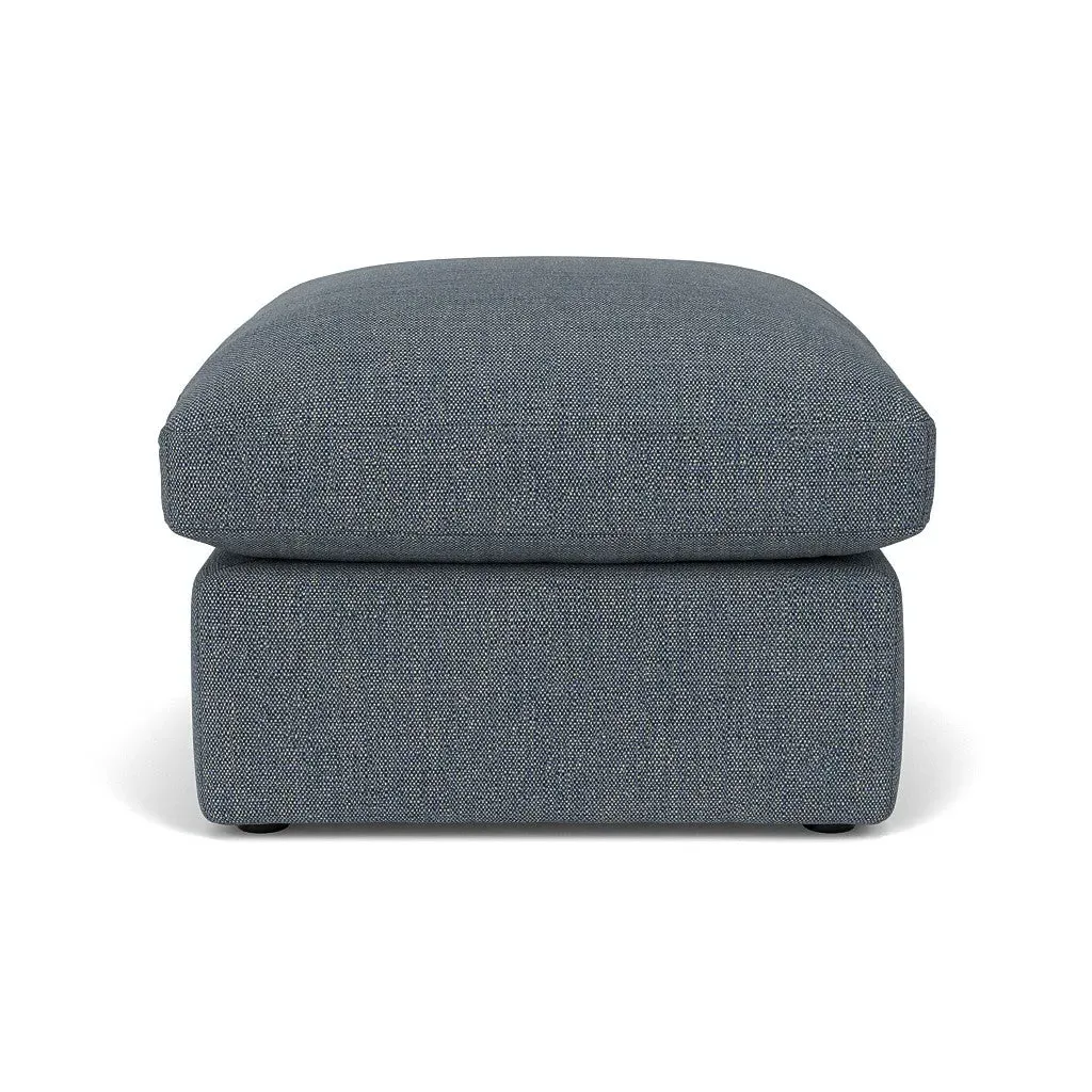 Clarke Foot Stool - Indigo, Rustic Weave
