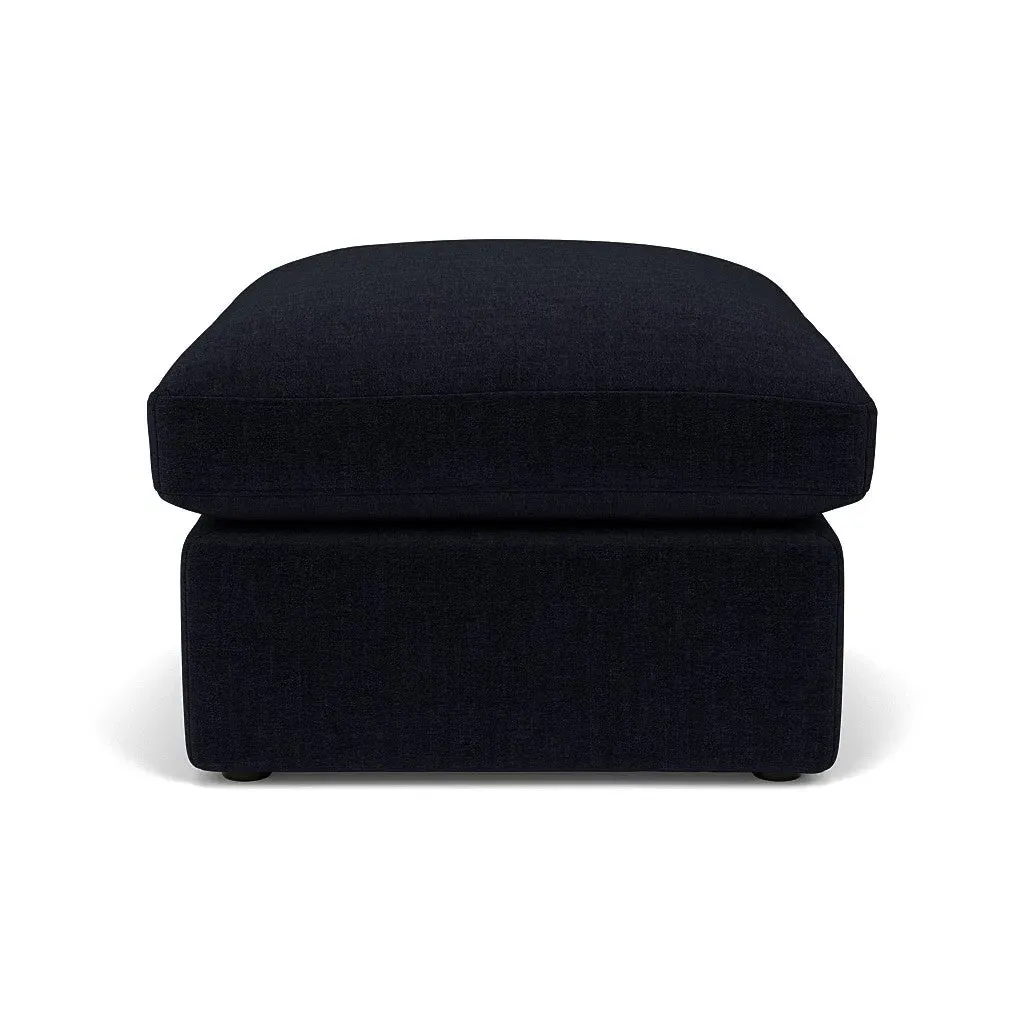 Clarke Foot Stool - Ink, Eco Chenille