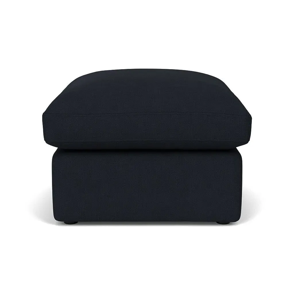 Clarke Foot Stool - Ink, House Linen Mix