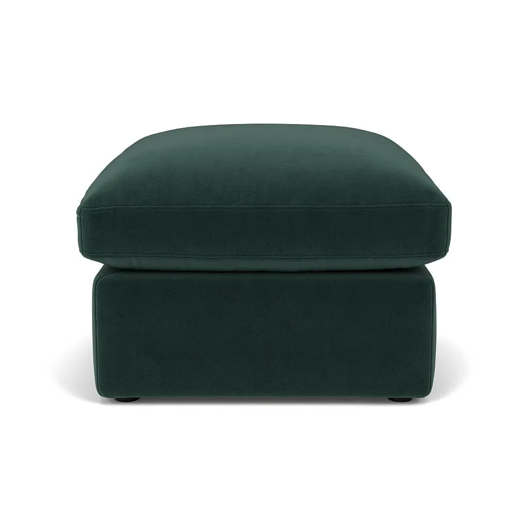 Clarke Foot Stool - Lake, Matt Velvet