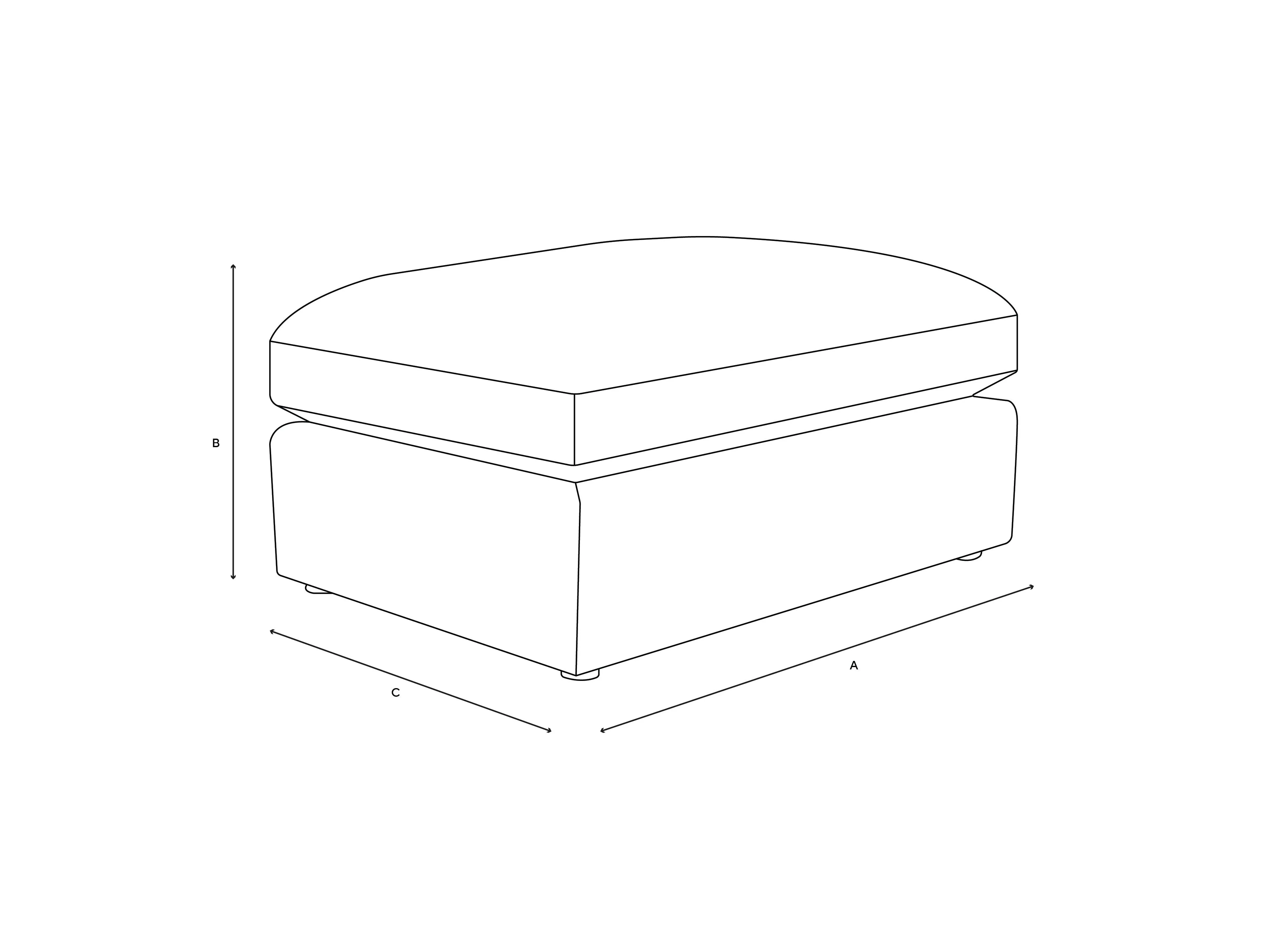 Clarke Foot Stool - Lake, Matt Velvet