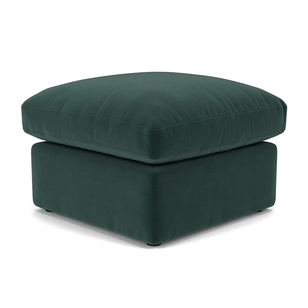 Clarke Foot Stool - Lake, Matt Velvet