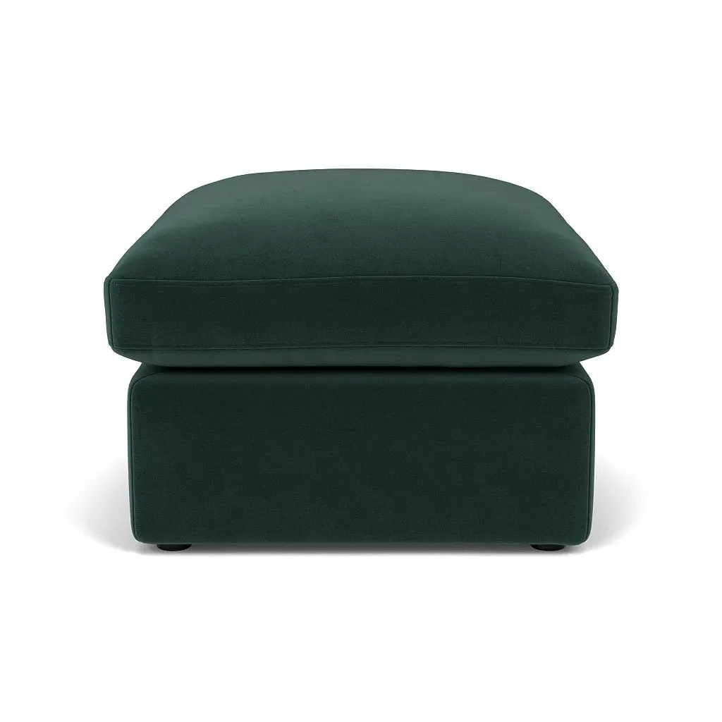 Clarke Foot Stool - Lake, Matt Velvet