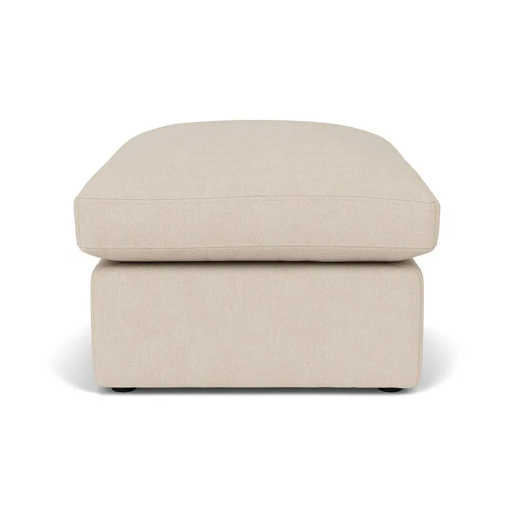 Clarke Foot Stool - Lily White, House Linen Mix