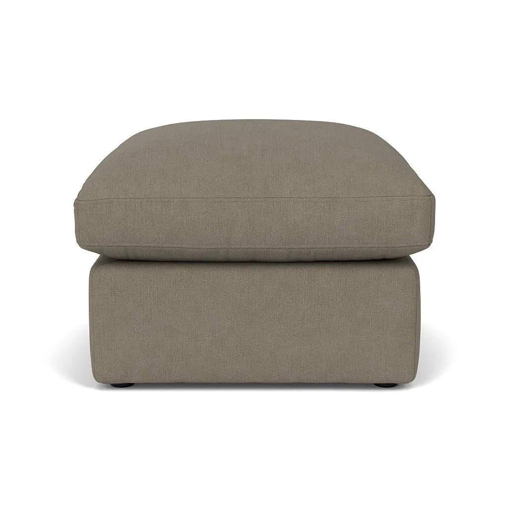 Clarke Foot Stool - Mid Grey, House Linen Mix