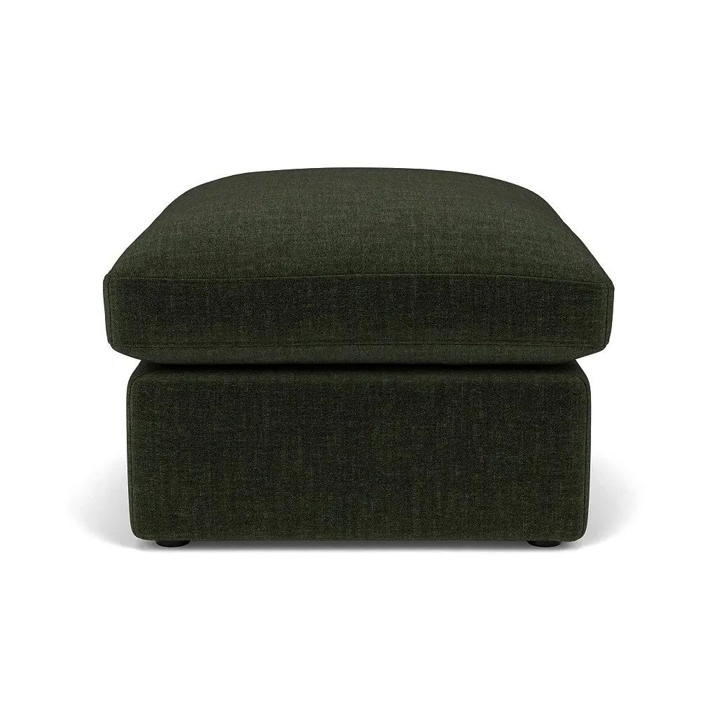 Clarke Foot Stool - Moss, Eco Chenille