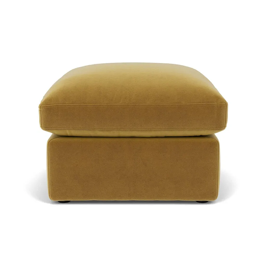 Clarke Foot Stool - Mustard, Matt Velvet