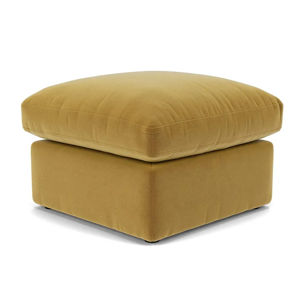 Clarke Foot Stool - Mustard, Matt Velvet