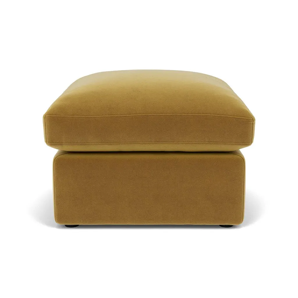 Clarke Foot Stool - Mustard, Matt Velvet