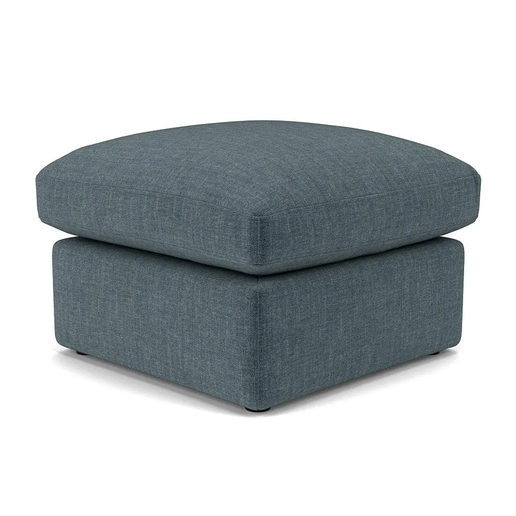 Clarke Foot Stool - Teal, Eco Chenille