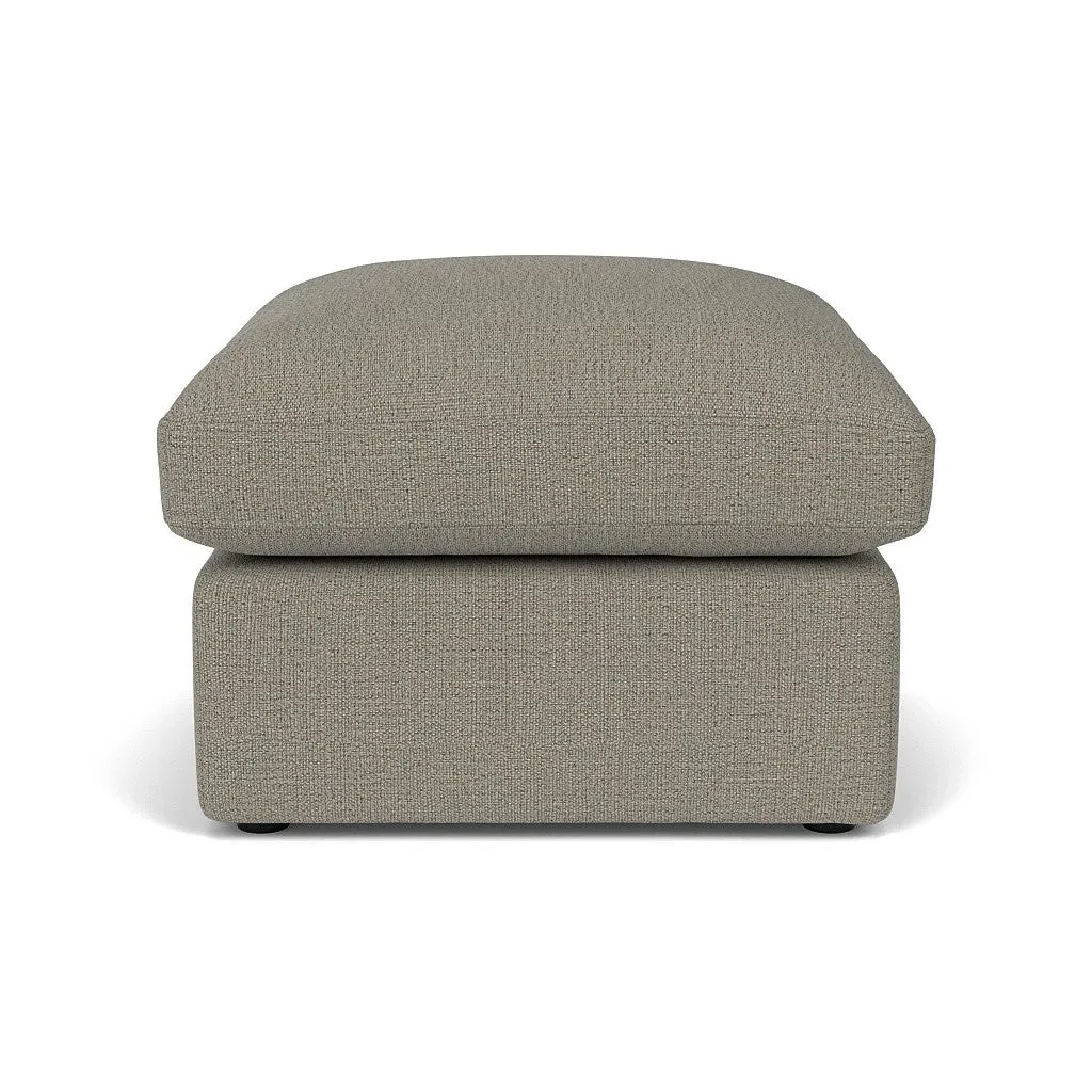 Clarke Small Foot Stool - Flax, Rustic Weave