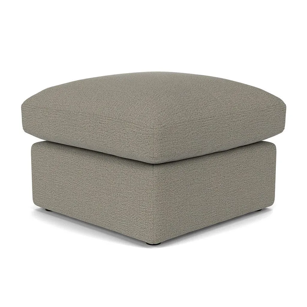 Clarke Small Foot Stool - Flax, Rustic Weave