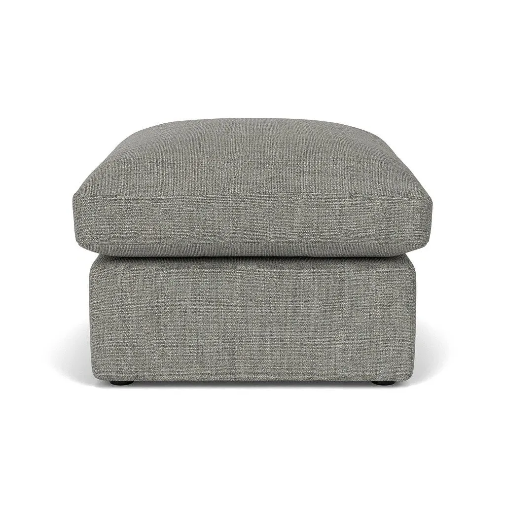 Clarke Small Foot Stool - Grey Marl, Rustic Weave