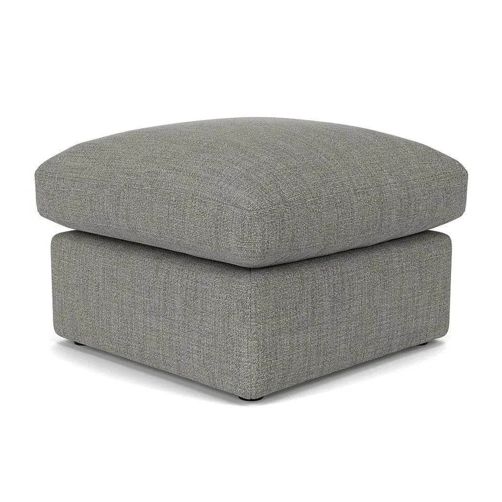 Clarke Small Foot Stool - Grey Marl, Rustic Weave