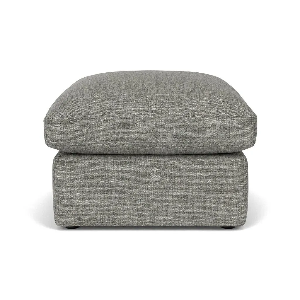 Clarke Small Foot Stool - Grey Marl, Rustic Weave