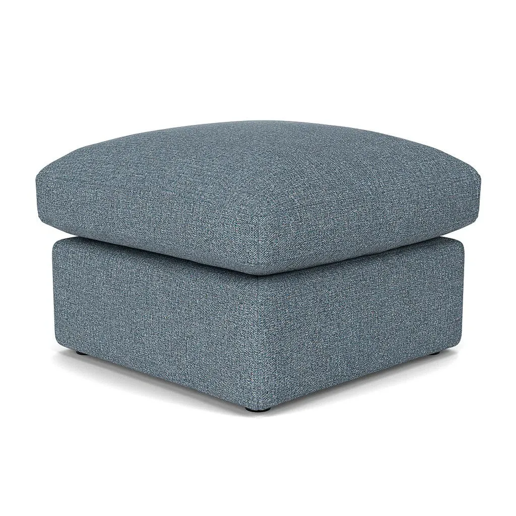 Clarke Small Foot Stool - Mid Blue, Aquaclean Oxford