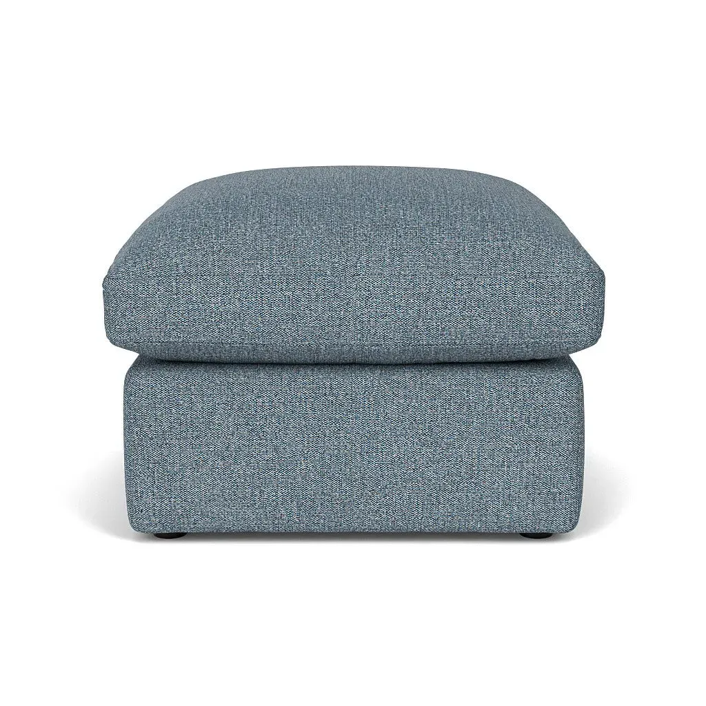 Clarke Small Foot Stool - Mid Blue, Aquaclean Oxford