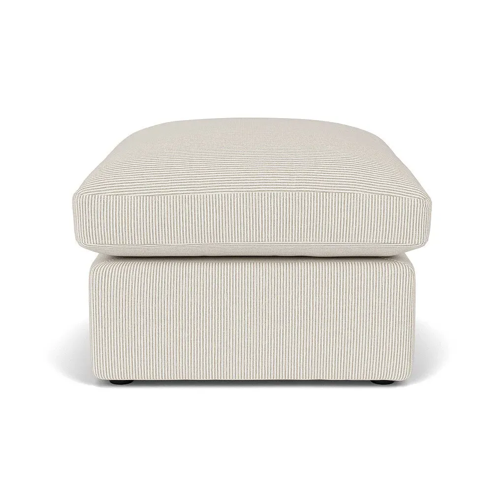 Clarke Small Foot Stool - Natural, Broadway Stripe