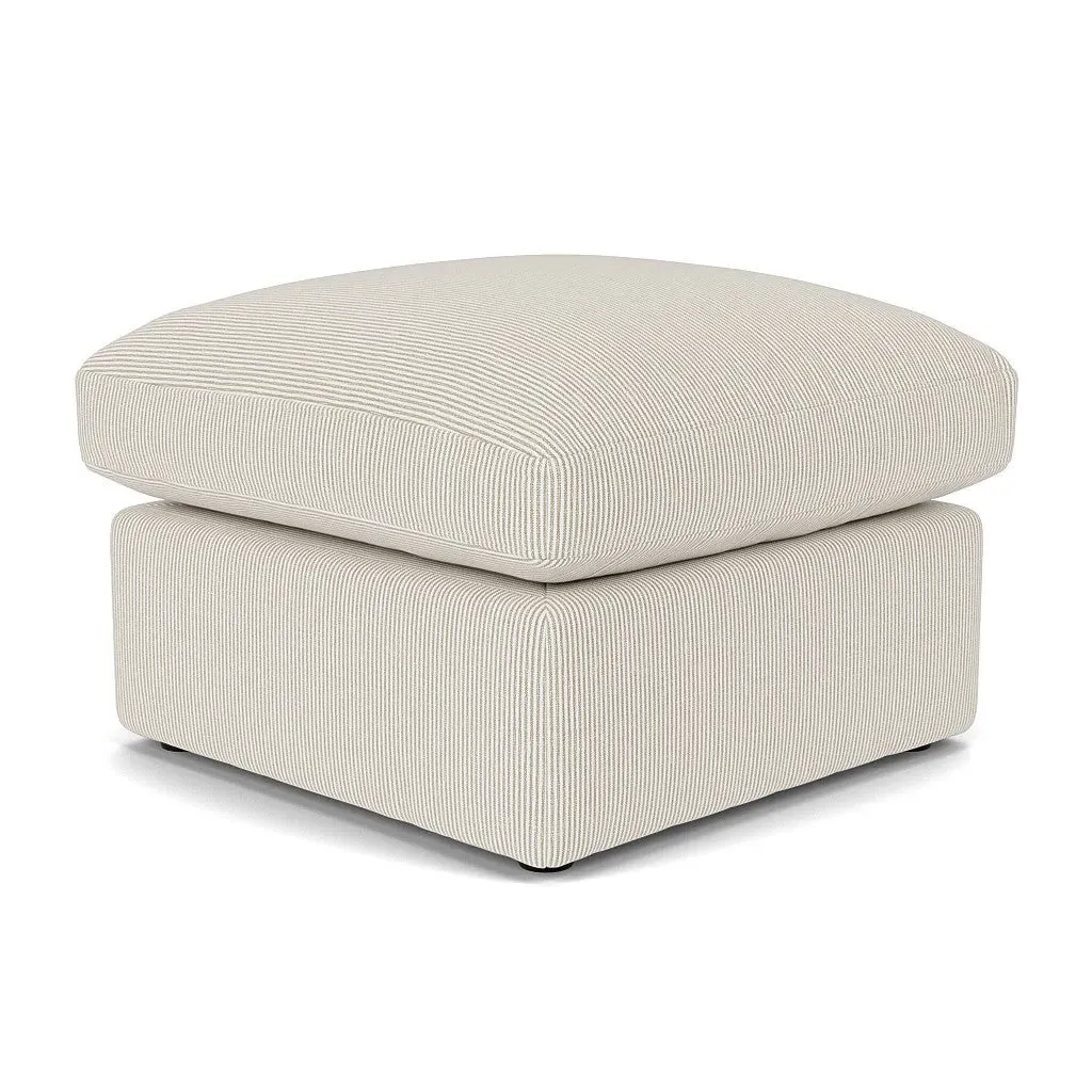 Clarke Small Foot Stool - Natural, Broadway Stripe