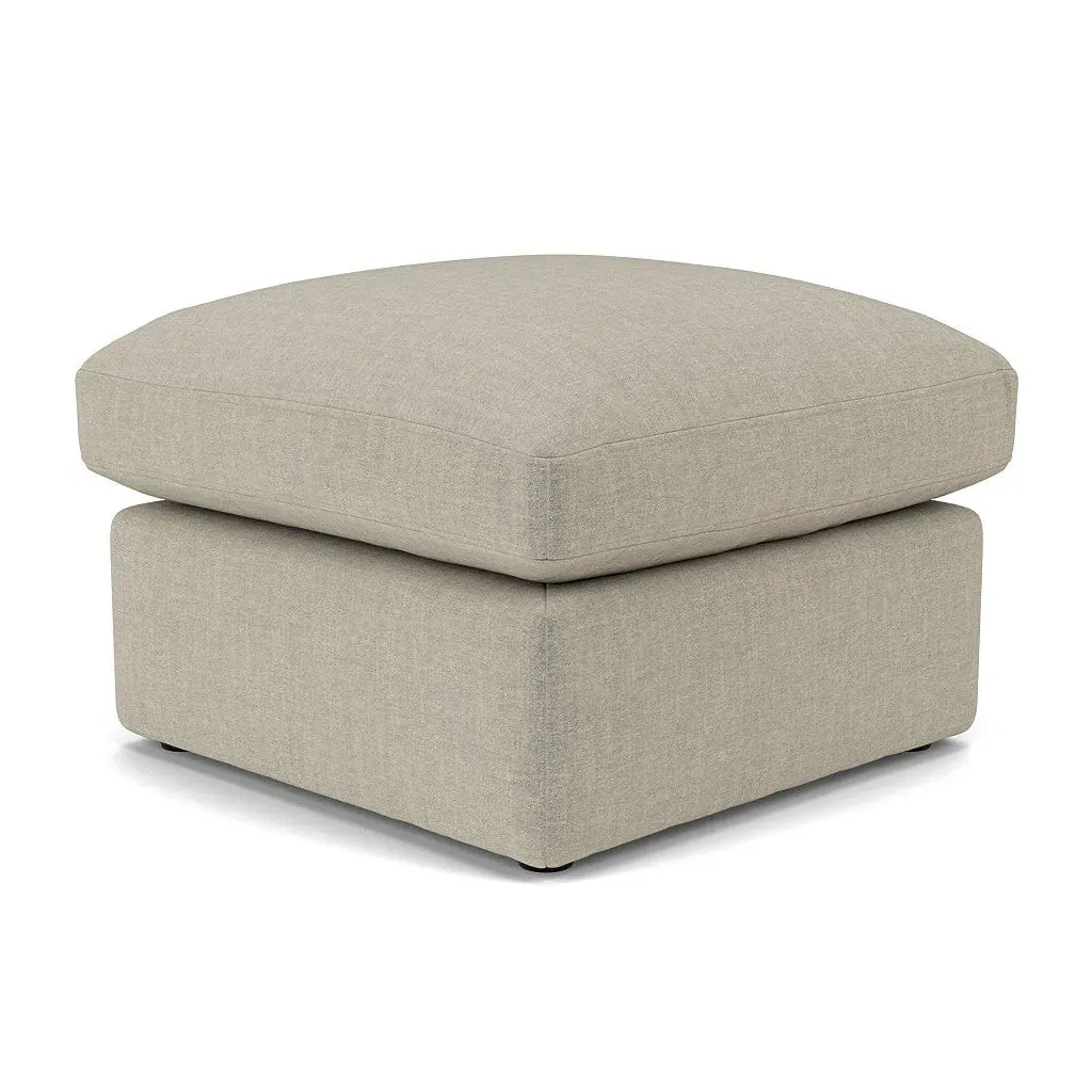 Clarke Small Foot Stool - Natural, Eco Chenille