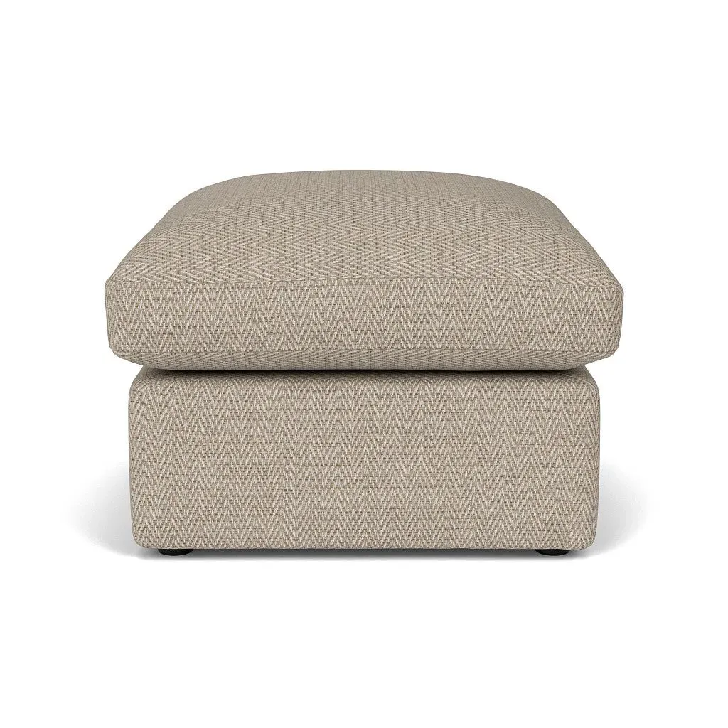 Clarke Small Foot Stool - Natural, Herringbone Weave