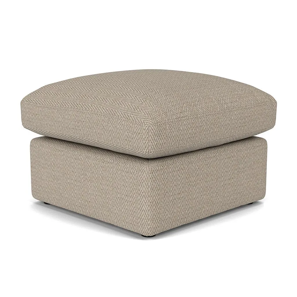 Clarke Small Foot Stool - Natural, Herringbone Weave
