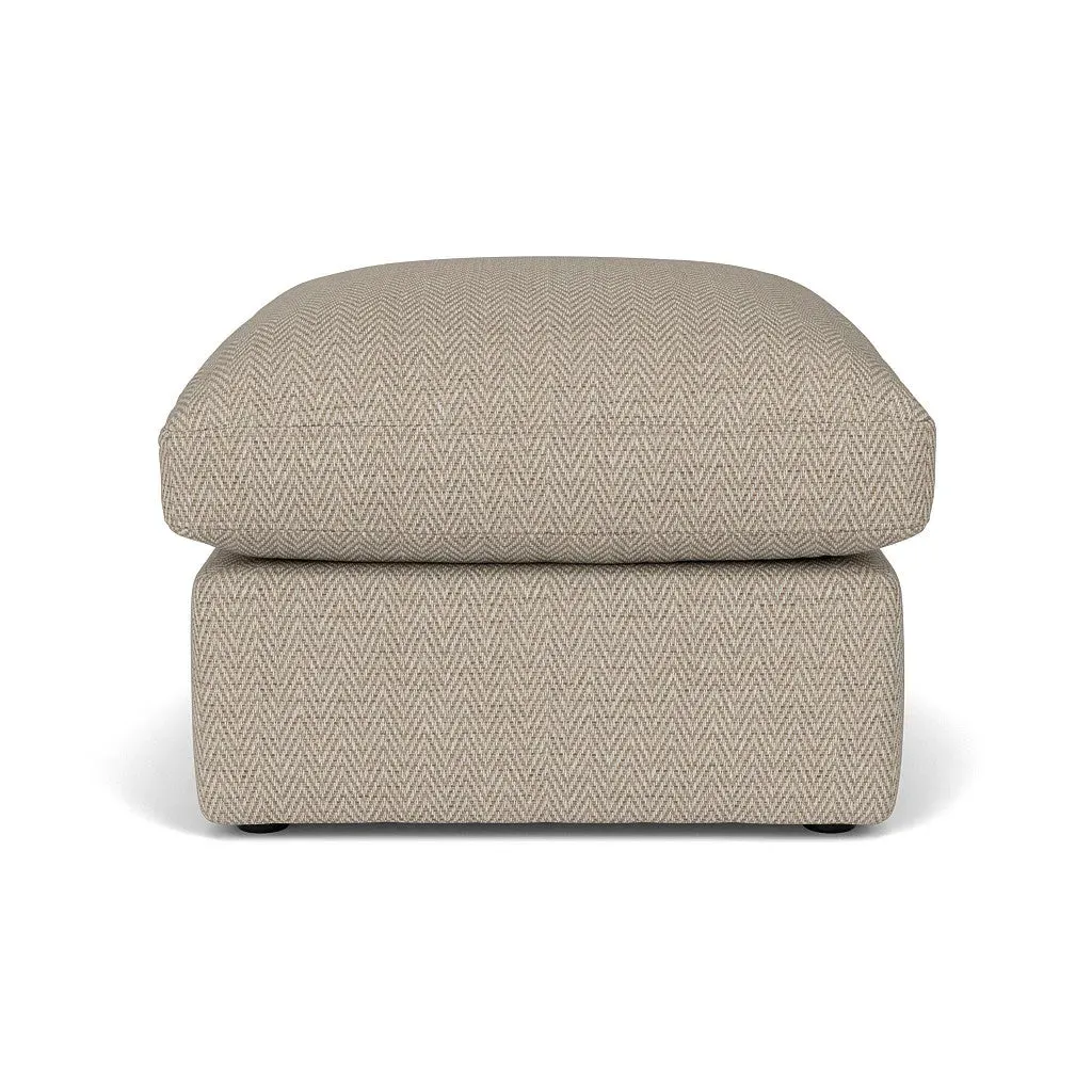 Clarke Small Foot Stool - Natural, Herringbone Weave