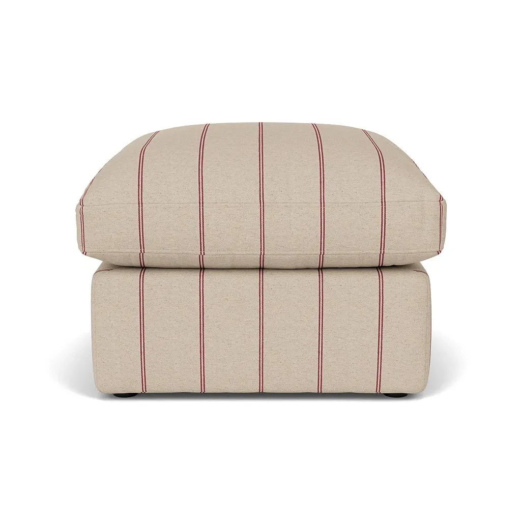 Clarke Small Foot Stool - Raspberry, Compton Stripe