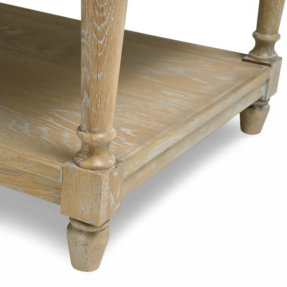 Rectangular Coffee Table with Shelf - Grey, Linen