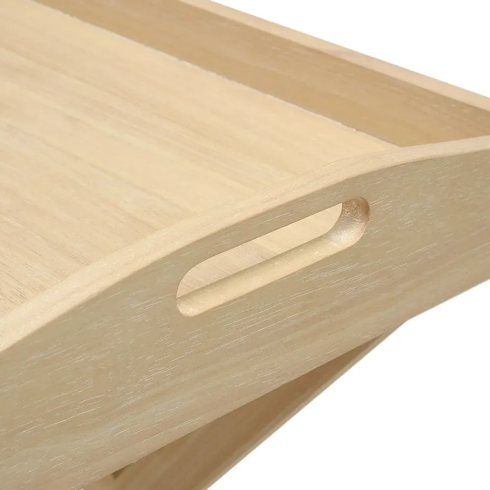 Butler Tray with Folding Stand - Rubberwood