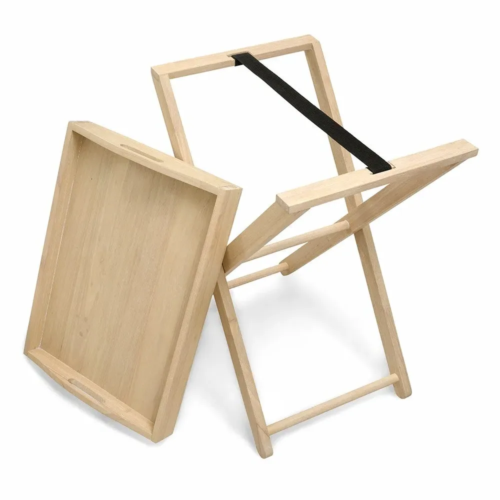 Butler Tray with Folding Stand - Rubberwood