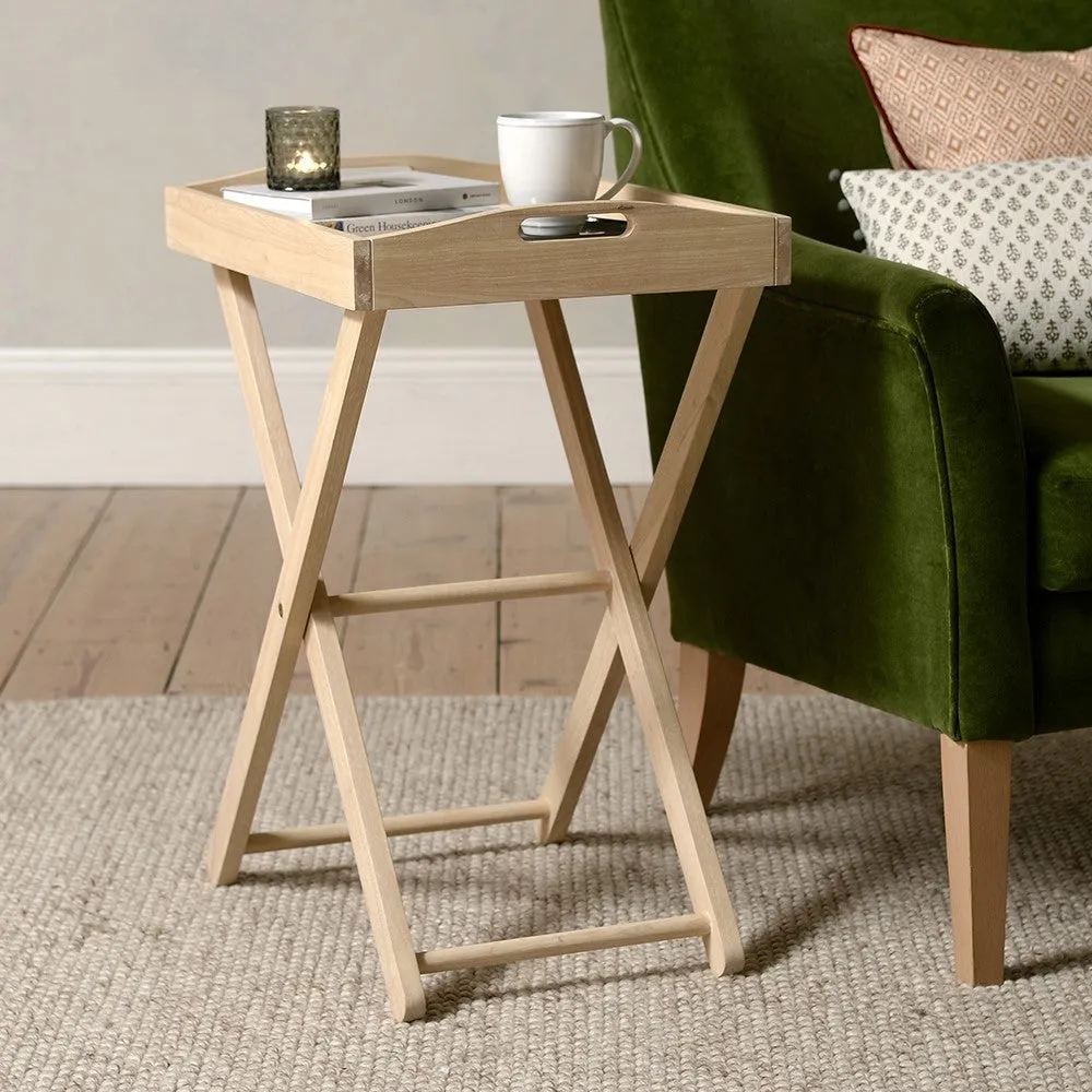 Butler Tray with Folding Stand - Rubberwood