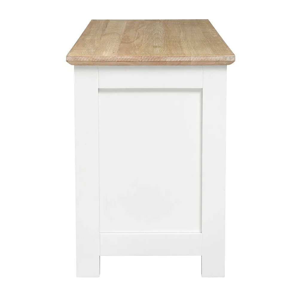 Pure White Shoe Bench - White, Hardwood