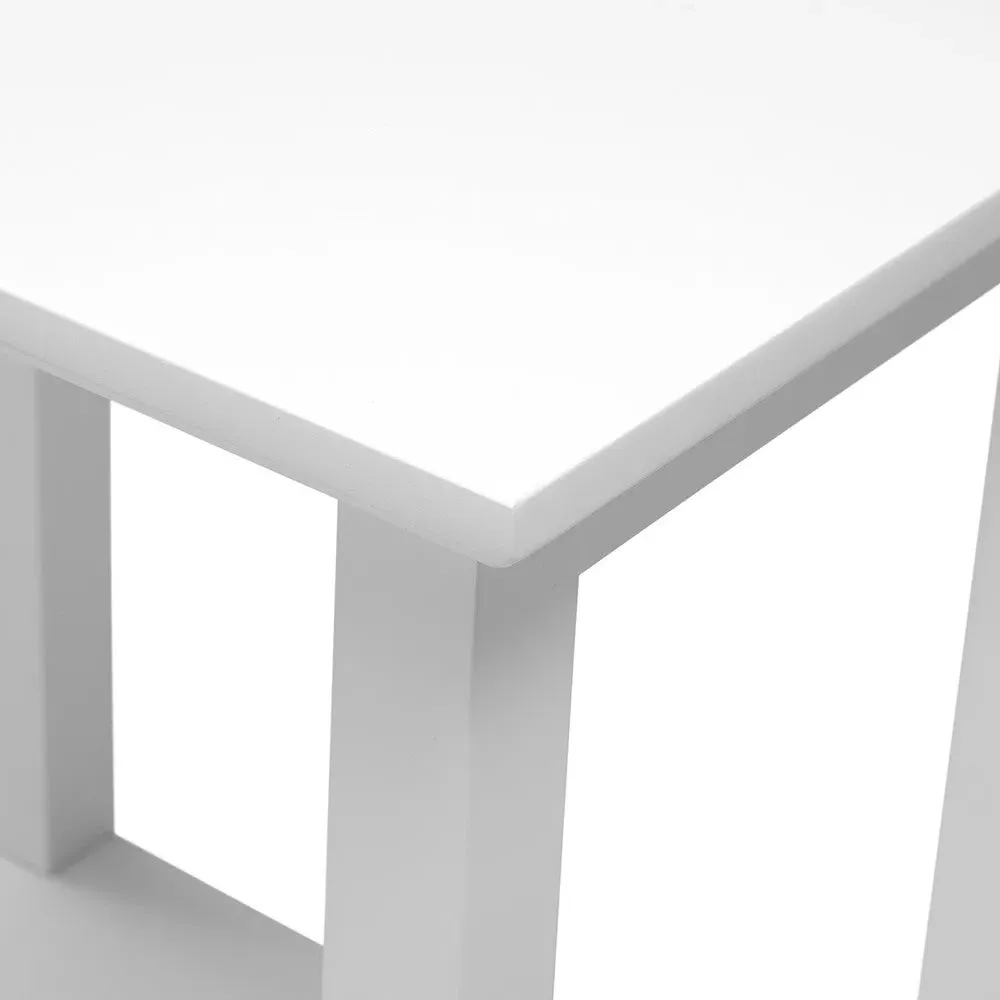 Pure White Side Table with Storage - White, Hardwood