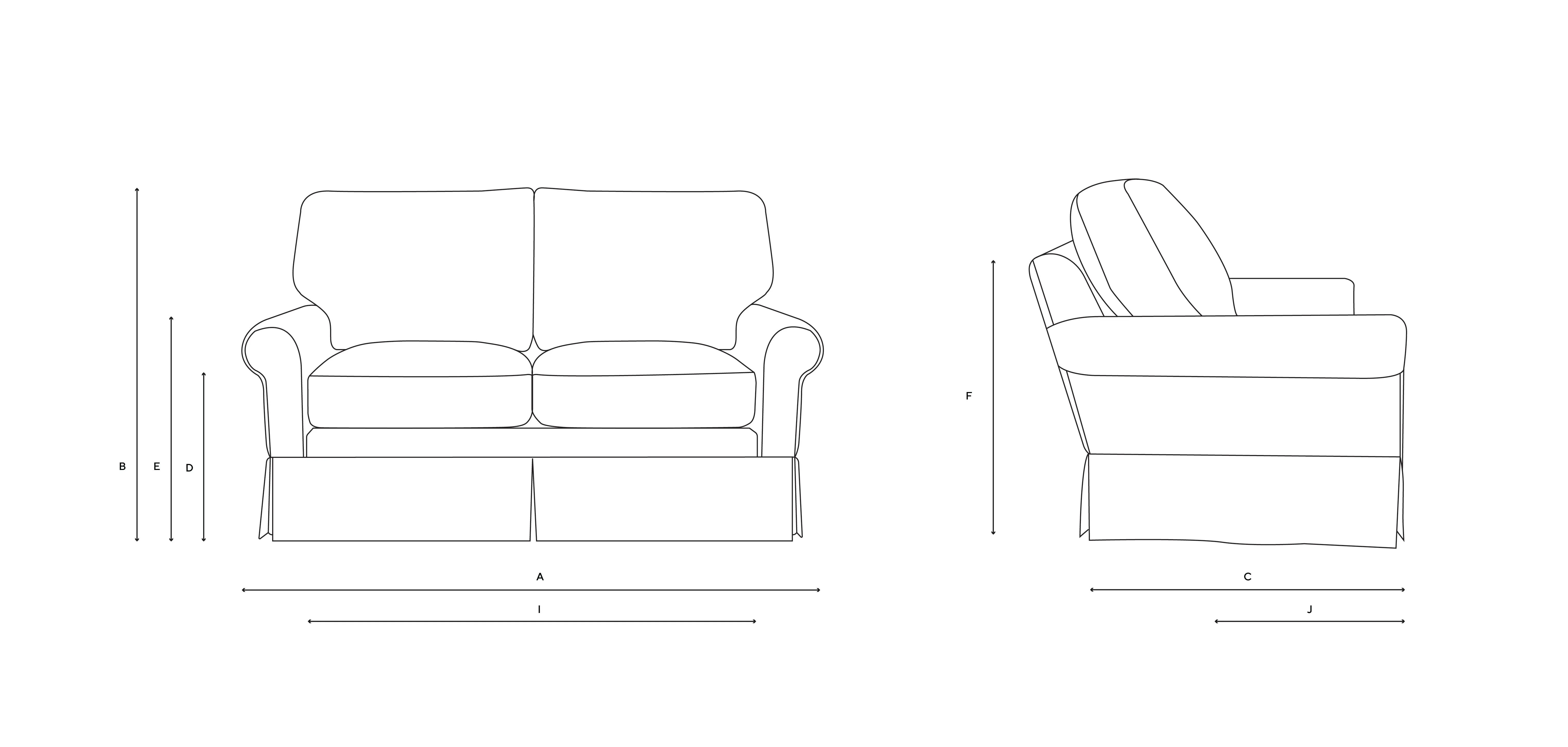 Compton Stripe 2-Seater Sofa - Charcoal by The Cotswold Company, image 4