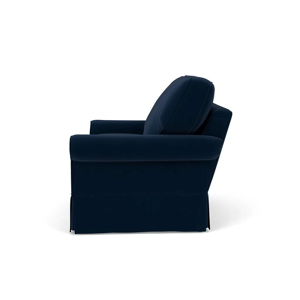 2-Seater Sofa - Deep Blue, Matt Velvet