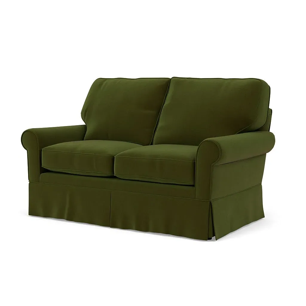 2-Seater Sofa - Forest Green, Matt Velvet