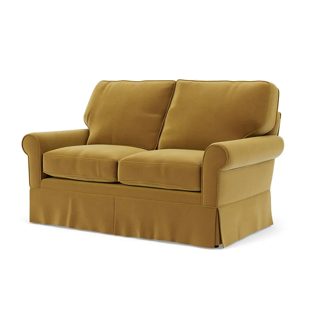 2-Seater Sofa - Mustard, Matt Velvet