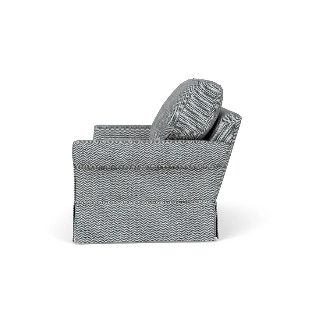 2-Seater Sofa - Navy, Herringbone Weave