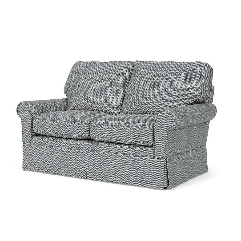 2-Seater Sofa - Navy, Herringbone Weave