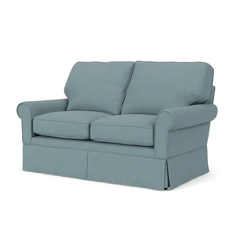 2-Seater Sofa - Sky Blue, Linen Mix